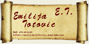 Emilija Totović vizit kartica